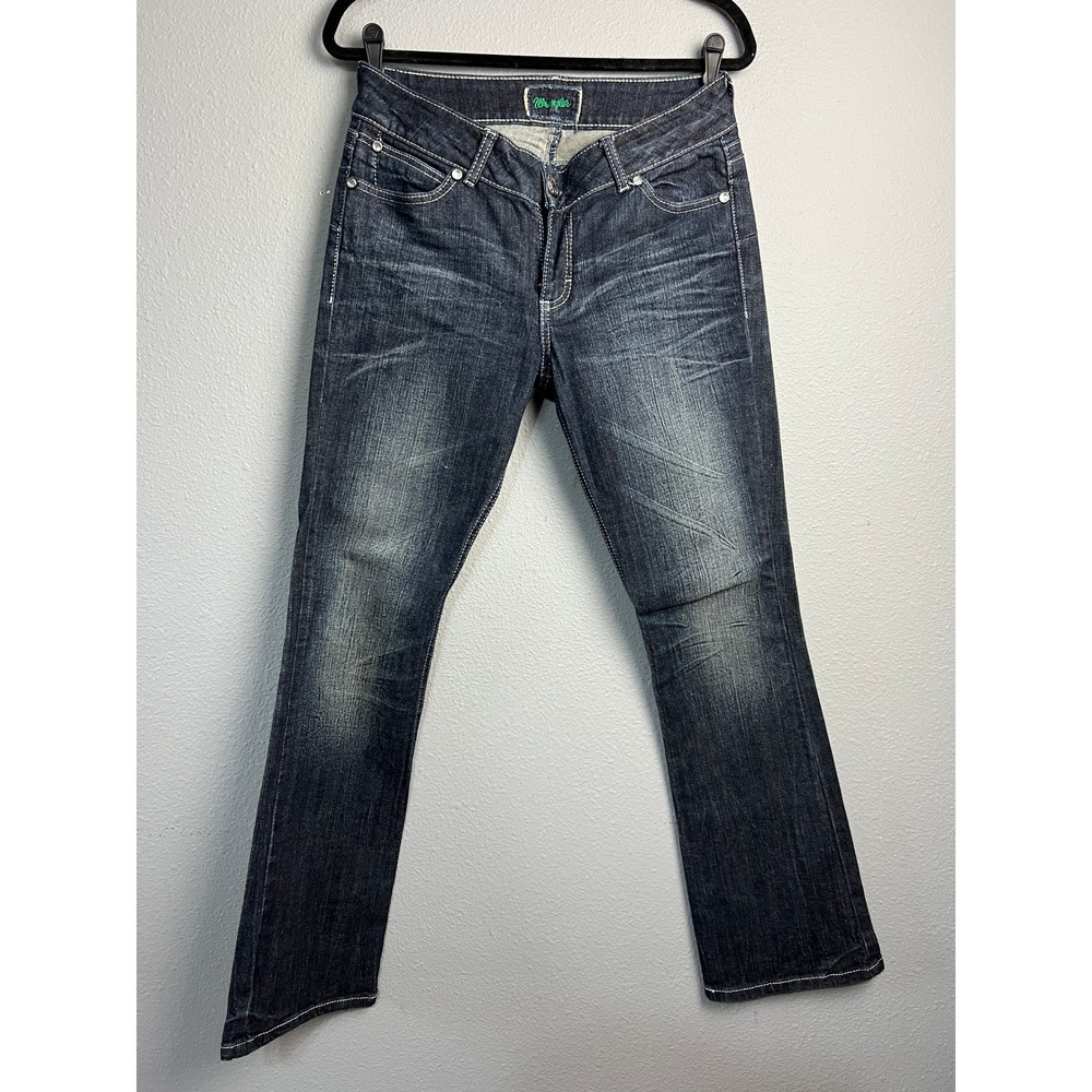 Wrangler Womens Dark Wash Bootcut Jeans Embroidered Bling Pockets 31x30.5